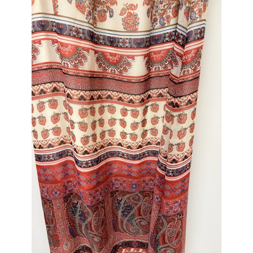 Bershka Maxi Dress Women L Indie Beach Coastal Fairy Boho Patchwork silk Dress - Picture 4 of 13